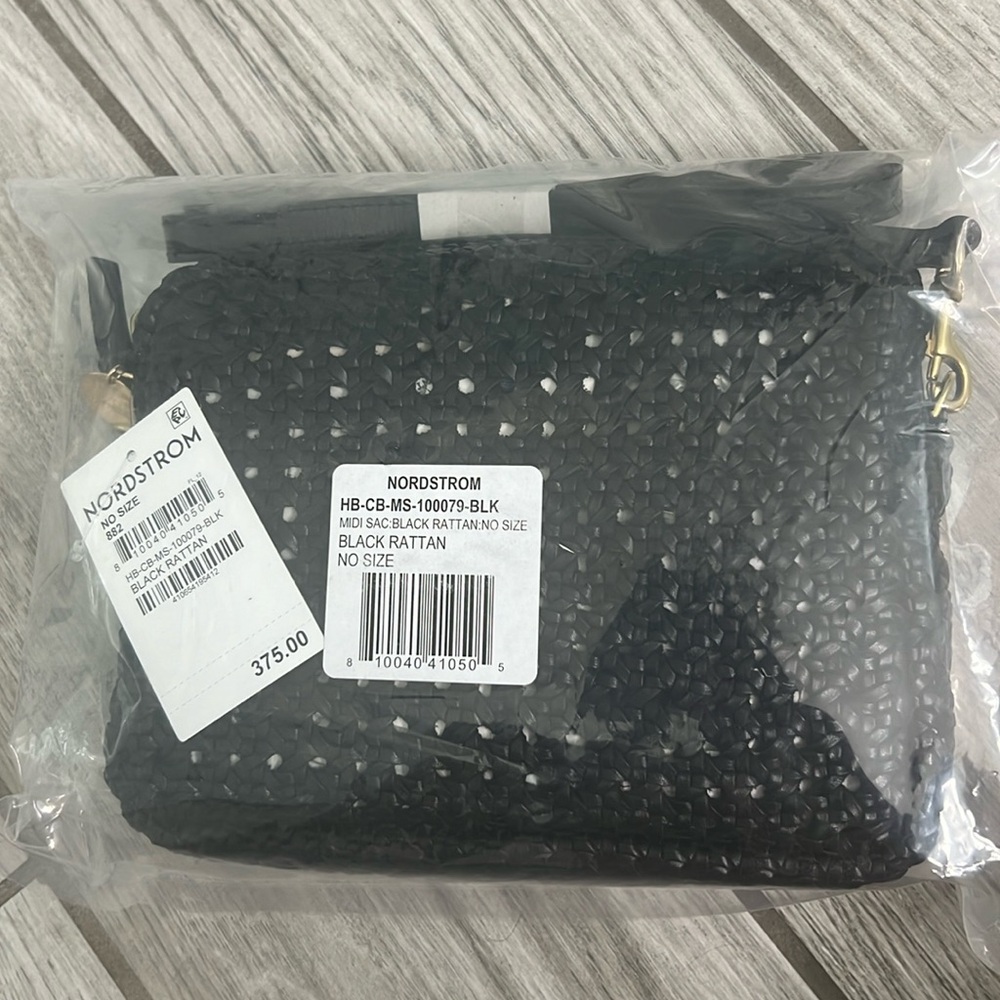NWT Clare V Black Rattan Midi Sac